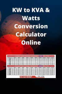 kva to watts calculator